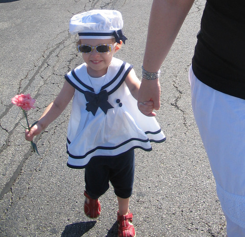 Donna in her sailor suit