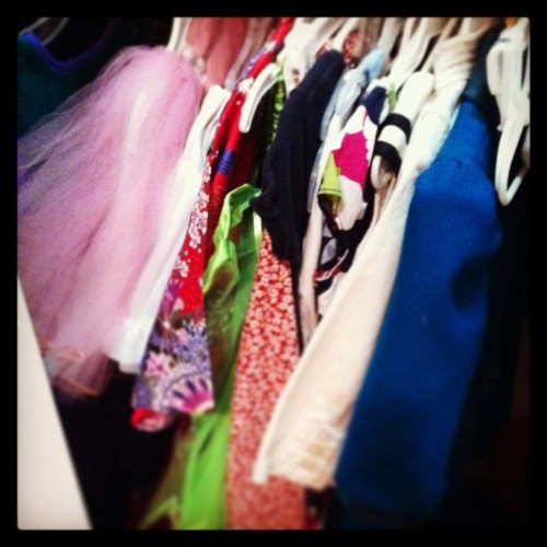 Donna's clothes.  Tulle and kimono and sailor outfits and felted wool coat with velvet collar.  Donna wore her clothing so very well.