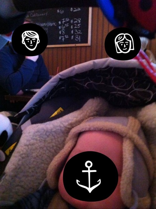 Here is the happily sleeping baby that was so annoying to the couple behind him.  