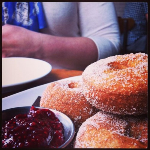 Warm donuts with a good friend.
