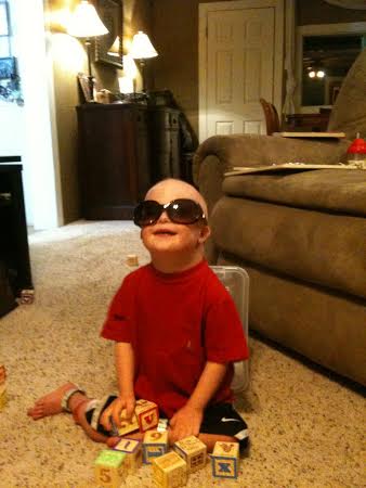 Cade in February of 2011 after his 30 day induction therapy for leukemia.
