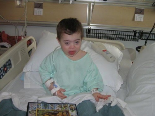 Benjamin in hospital.