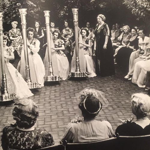 A harp concert for the Atlanta chapter of the Daughters of the American Revolution, 1944.